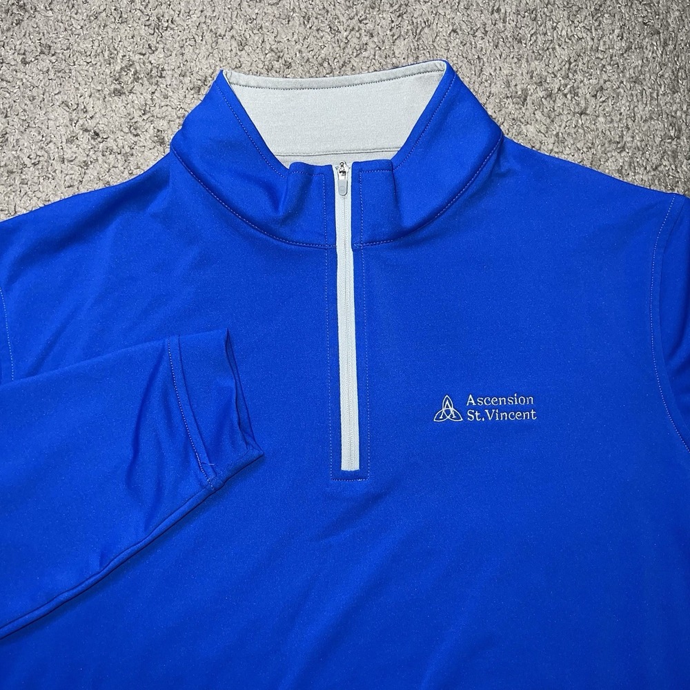 Peter Millar Wicking Perth 1/4 Zip Pullover Men's XL Blue Performance Golf